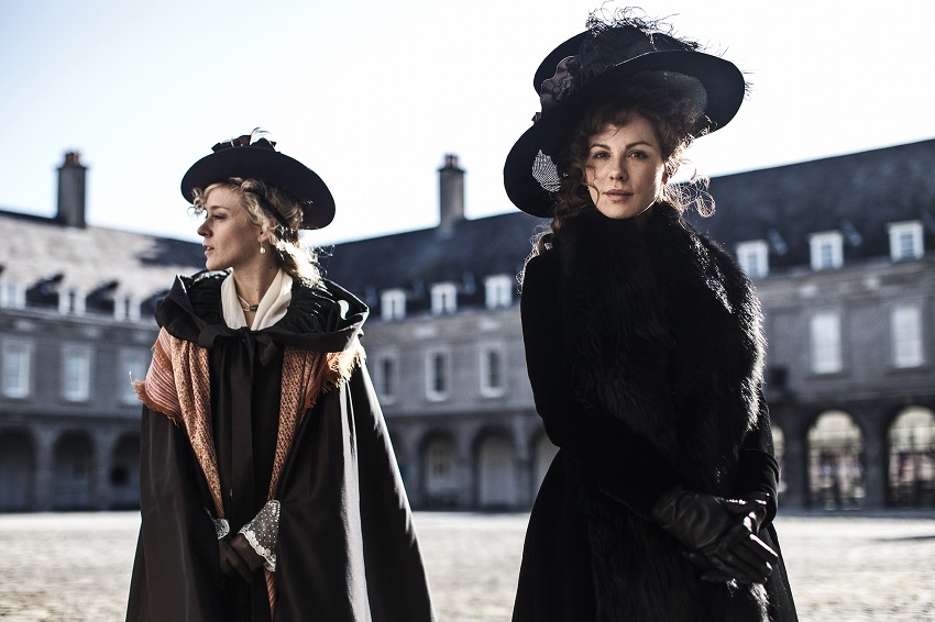 Location images of Love & Friendship, a Jane Austen film adaptation starring Kate Bekinsdale and Chloe Sevigny, directed by Whit Stillman. CHURCHILL PRODUCTIONS LIMITED. Producers Katie Holly, Whit Stillman, Lauranne Bourrachot. Co-Producer Raymond Van Der Kaaij. Also Starring: Xavier Samuel, Emma Greenwell & Morfydd Clark